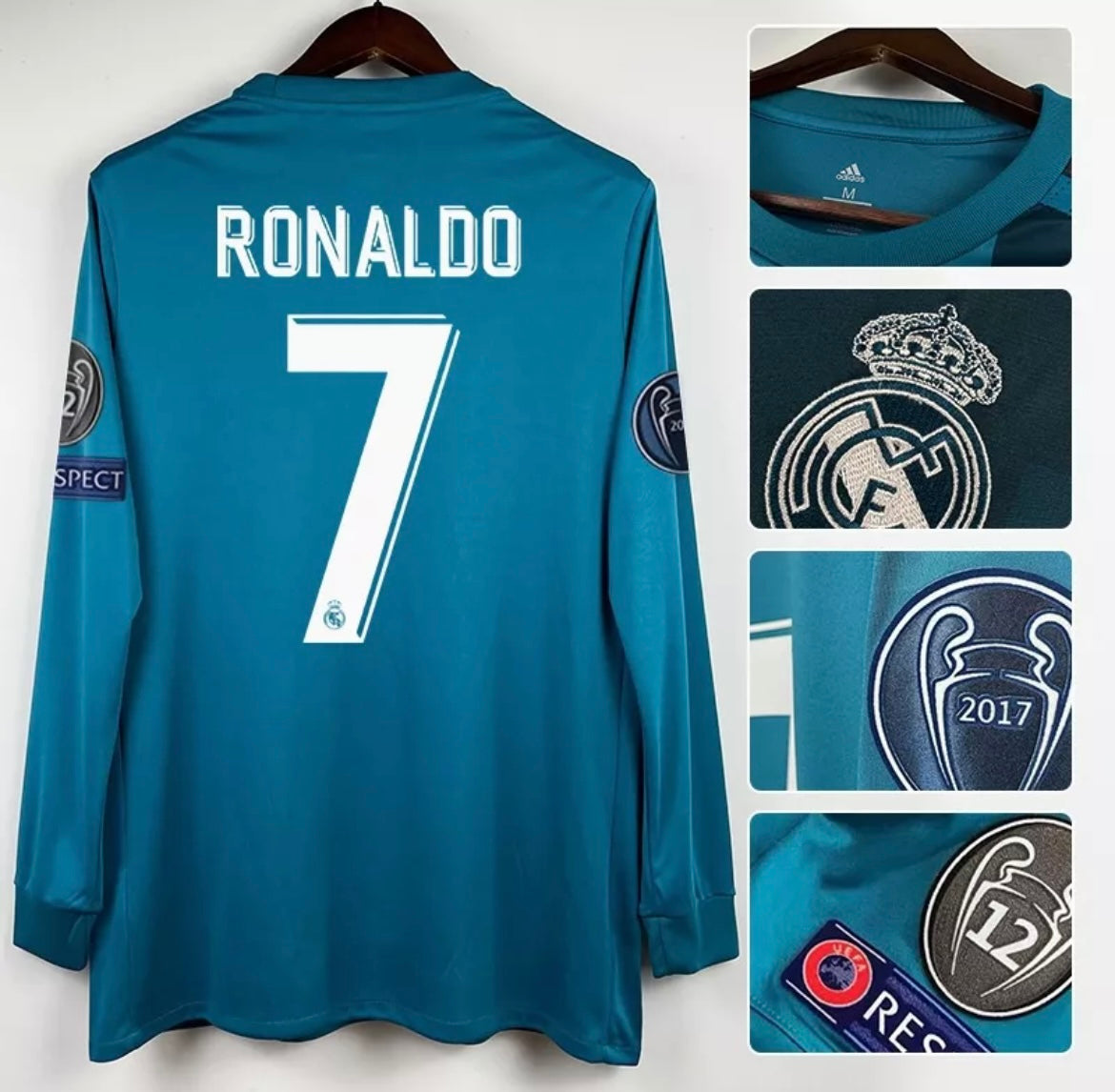 REAL MADRID 2017 - 2018 MANGA LARGA RETRO